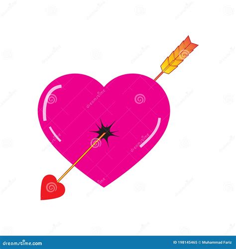 Heart Icon Pierced By Arrow Vector Illustration Stock Vector