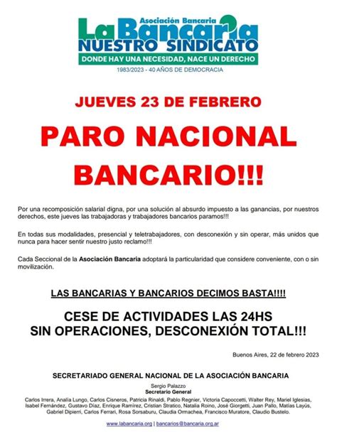 En Reclamo De Mejora Salarial Los Trabajadores Bancarios Paran Este