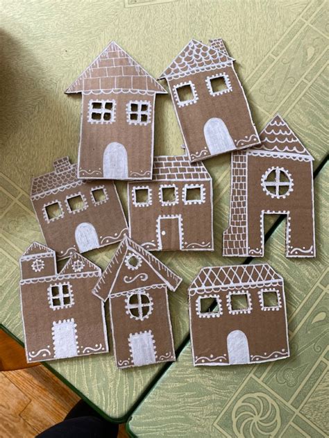 Cardboard Gingerbread Houses Xmas Crafts Cardboard Gingerbread House