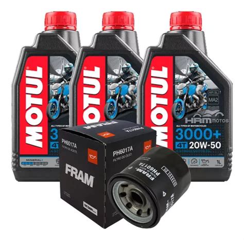 Kit Filtro De Óleo Shadow 600 E 3 Lts Motul 3000 20w50 Frete grátis