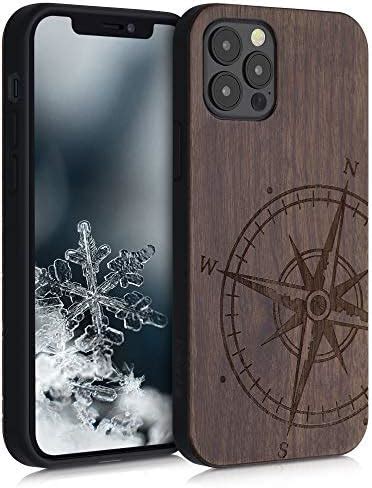 TENDLIN Compatible With IPhone 12 Case IPhone 12 Pro Case Wood Grain