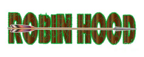 Text Robin Hood With Longbow Arrow Digital Art By Bigalbaloo Stock