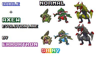 Gabile Axew Evolution Line By Errortron On Deviantart