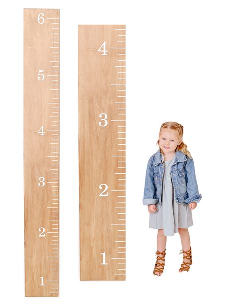 Growth Chart For Kids Real Wood Height Chart For Kids Natural Wood