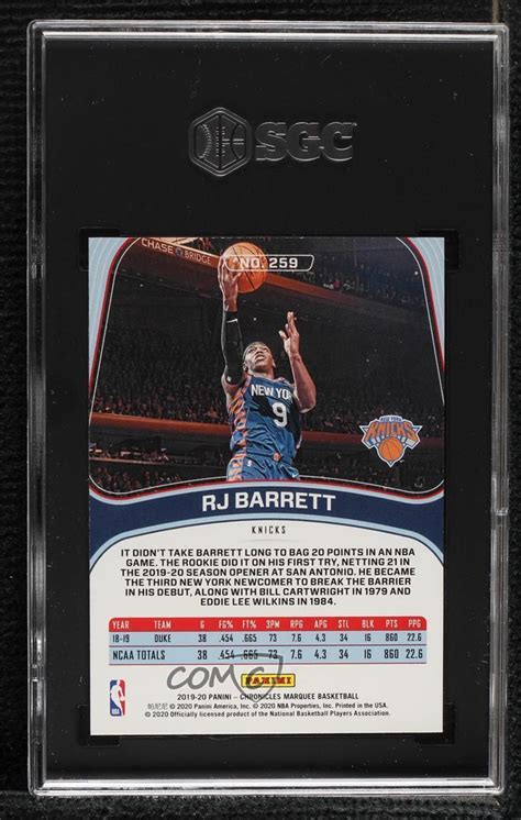 2019 20 Panini Chronicles Marquee Teal 259 RJ Barrett RJ Barrett