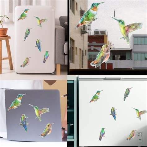 Rocket Stickers Creative Hummingbird Screens Pair Suction Stickers Diy