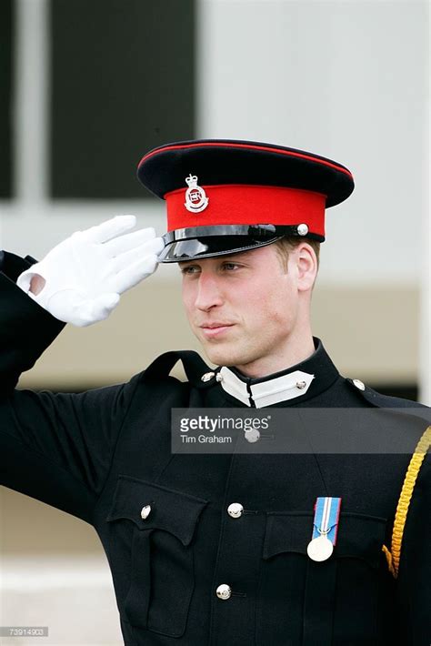 Prince William in uniform as an officer cadet at the Sovereign's Parade ...