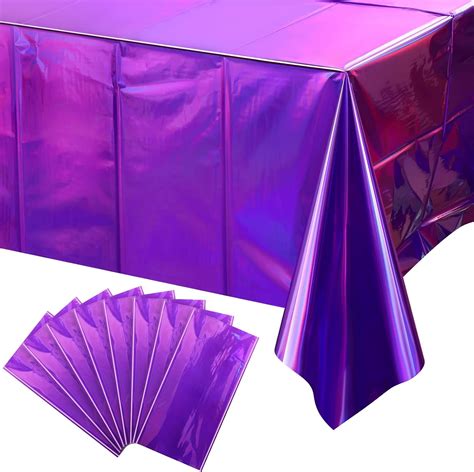 Amazon 8 Pack Iridescent Purple Plastic Tablecloths Shiny