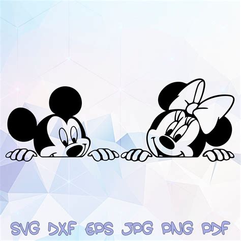 Minnie Mickey Mouse Peeking Svg