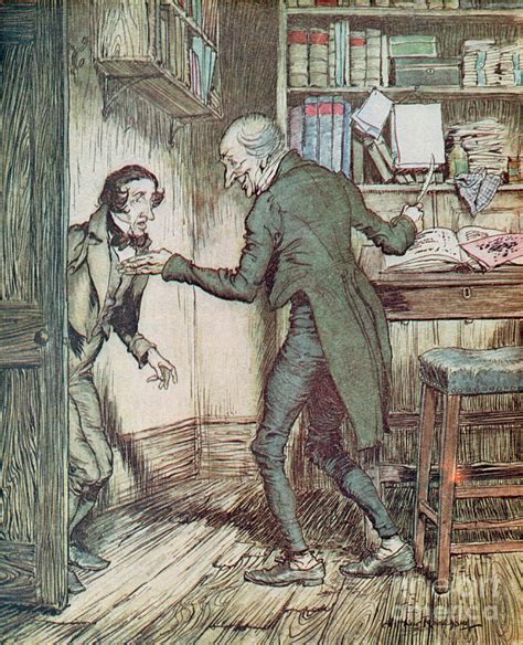 Scrooge And Bob Cratchit Drawing By Arthur Rackham Pixels