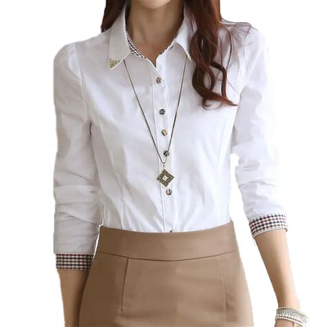 Women Formal White Shirts S 5xl Long Sleeve Female Lady Casual Blouse