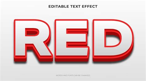 Texte D Modifiable Effet De Texte Rouge Vecteur Premium