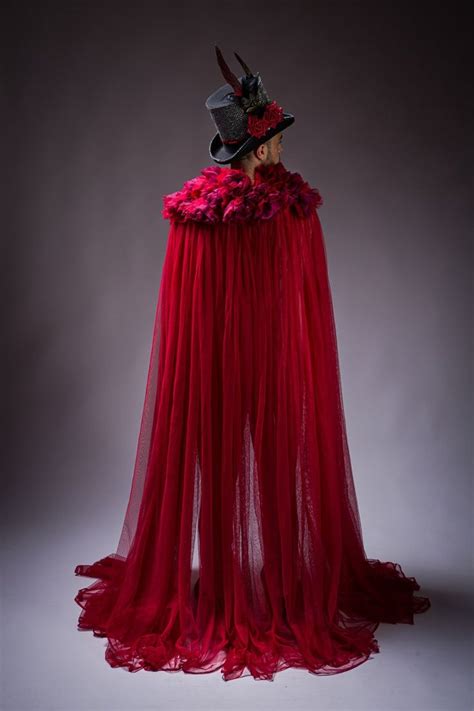 Red Cape in Veil for Men, Event, Festival, Stage, Singer Costumes - Etsy | Red cape, Singer ...