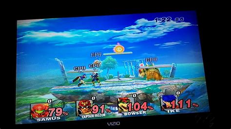 Super Smash Bros Brawl Samus CPU VS Captain Falcon CPU VS Bowser