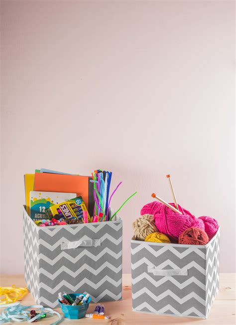 Ebern Designs Amarillis Chevron Fabric Cube Set Reviews Wayfair