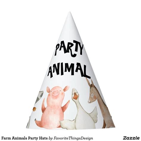 Farm Animals Party Hats In 2020 Animal Party Hats Farm