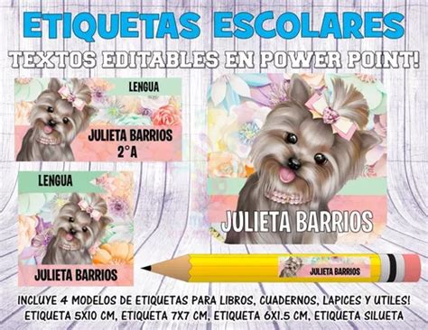 Kit Imprimible Etiquetas Escolares Perrita En Venta En Mor N Bs As G B