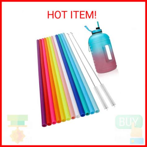 12 Pack Extra Long 14 5 Inch Reusable Silicone Straws For Large Water