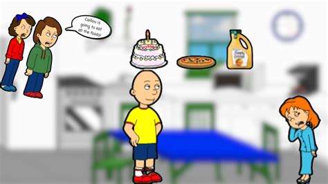 Caillou Ate All The Food On Rosie S Birthday Grounded Youtube