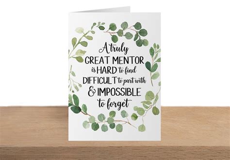 Mentor Card Thank You Card A Truly Great Mentor Is Hard To Etsy UK