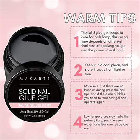 Makartt Solid Nail Gel Glue For Soft Gel Nail Tips Clear Acrylic Nail