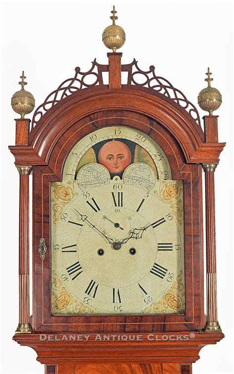 A high-style inlaid mahogany case tall clock. The best that colonial