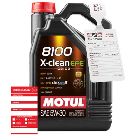 OLEJ MOTUL 5W30 5L 8100 X CLEAN EFE ACEA C2 C3 5W30 8100 X EFE 5 Za 167