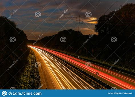 Beautiful And Colorful Long Exposure Of The Driving Cars On The Highway