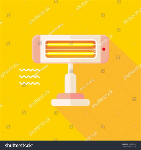 Vector White Stand Electric Heater Working Stock Vector Royalty Free