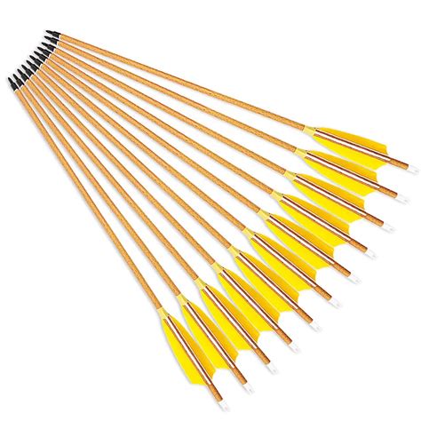 Wood Grained Archery Carbon Arrows Spine 400 500 600 Shaft 4 Inch