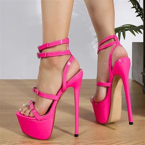 Liyke Runway Style Sexy High Heels Platform Sandals For Women Fashion Open Toe Crystal Buckle