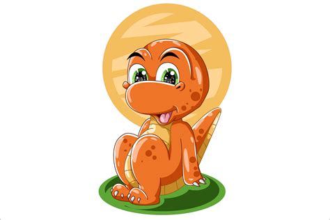 The Orange Dinosaur Cartoon Graphic by neves.graphic777 · Creative Fabrica