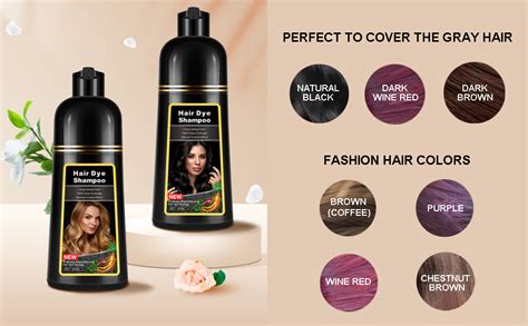 Natural Black Hair Dye Shampoo 3 In 1 For 100 Gray Hair Coverage Instant Herbal