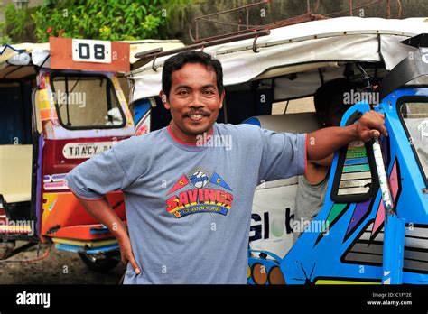 Pedicab Motor Tricycle Taxi Driver Moalboal Cebu Province Philippines Stock Photo - Alamy