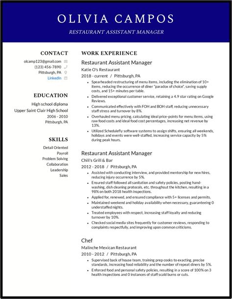 Work Experience Resume Examples Food Court Resume Resume Designs