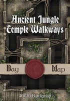 40x30 Battlemap Ancient Jungle Temple Walkways Seafoot Games