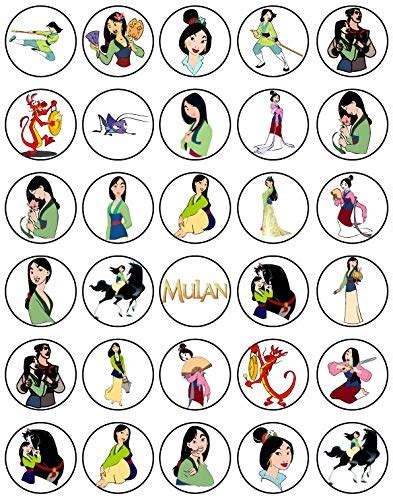 Buy 30 X Edible Cupcake Toppers Themed Of Mulan Collection Of Edible