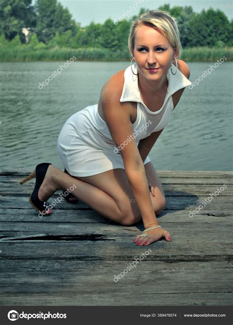 Hot Summer Style Girls Vacation Time Fashion Tan Model Outdoor Stock Photo T DenTeam