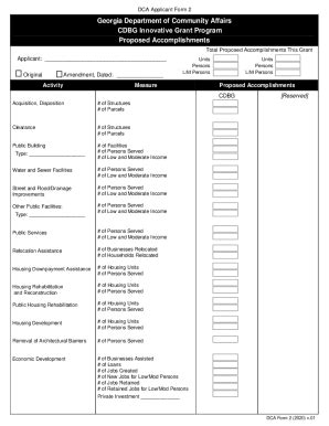 Fillable Online Proposed Accomplishments Fax Email Print Pdffiller