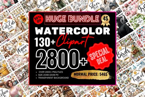 Watercolor Clipart Huge Bundle Bundle · Creative Fabrica