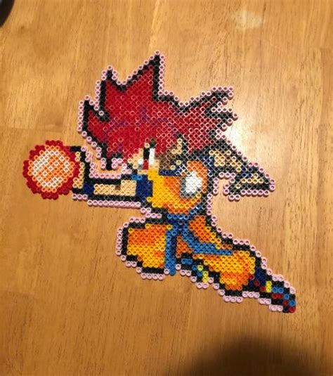 Super Saiyan God Goku Perler Bead Art 4565679671