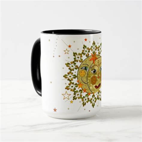 Sun Moon And Stars Mug Zazzle Mugs Sun Moon Dinnerware Set