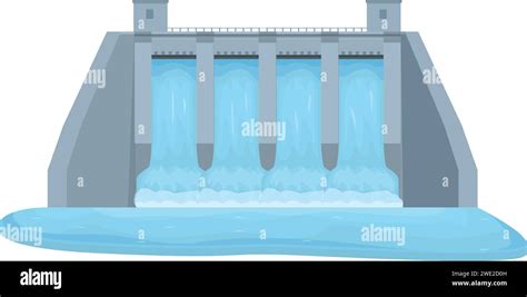 City Factory Hydro Power Icon Cartoon Vector Factory Info Producer