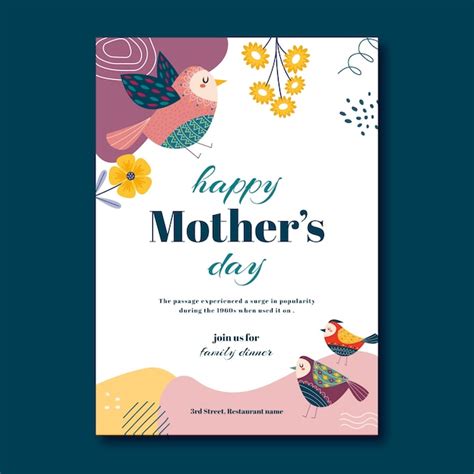 Free Vector Flat Mother S Day Invitation Template