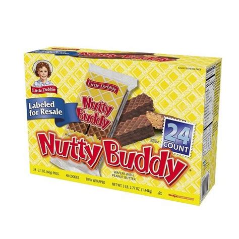 Little Debbie Nutty Buddy Chocolate Fudge And Peanut Butter Wafer Bars 2 Bars Per Package 24