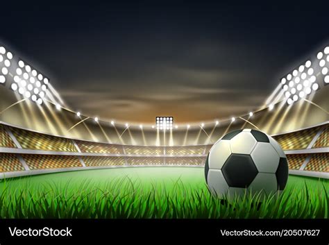 Realistic football soccer stadium background Vector Image