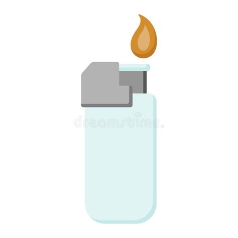 Icono De Encendedor De Gas Simple Vectorial Con Fuego Stock De