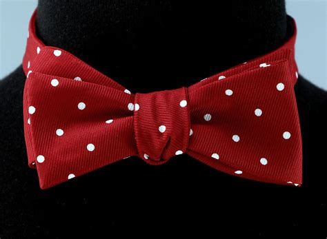 Polka Dot Mens Self Loop Bow Tie Tuxedo Wedding Prom Dress Xmas Red