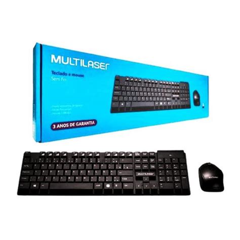 Combo Teclado E Mouse Sem Fio De Entrada Multimídia Usb Preto TC212