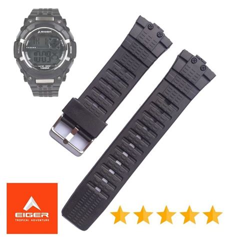 Jual Strap Tali Jam Tangan Eiger Iyw0080 Iyw80 Ls80 Ls 80 Hitam Di